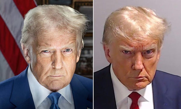 El simbólico guiño del nuevo retrato oficial de Donald Trump a la icónica imagen de su ficha policial